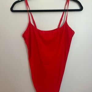 Aerie Bold Red Spaghetti Strap Bodysuit